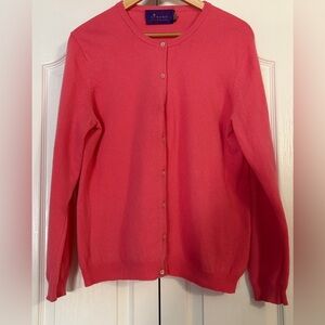 Women's Coral Button-Up Cashmere Sweater